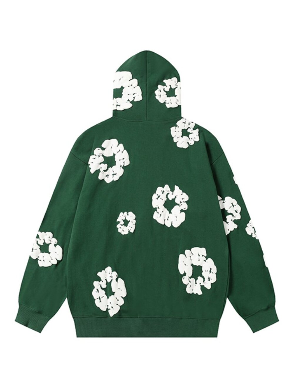 Green Denim Tears Cotton Flower Pattern Zip-Up Hoodie Unisex - Picture 2 of 8